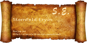 Sternfeld Ervin névjegykártya